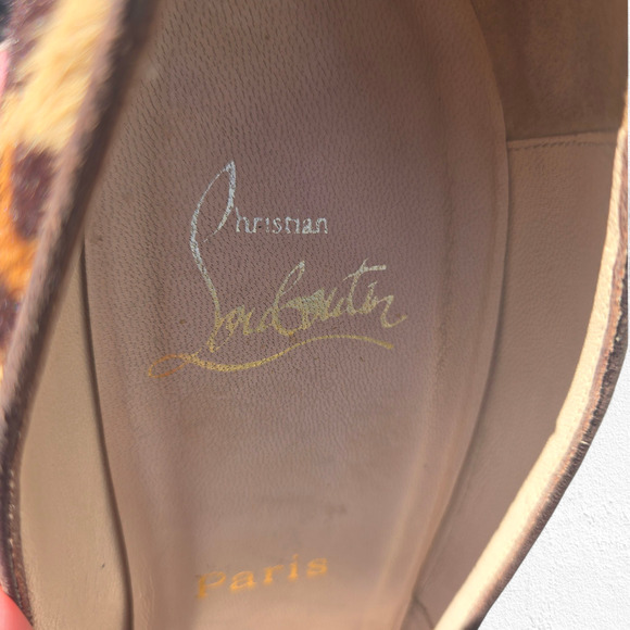 Christian Louboutin Leopard Pony Hair Very Prive Heels 39.5 US 9.5 Peep Toe Pump - Picture 14 of 16